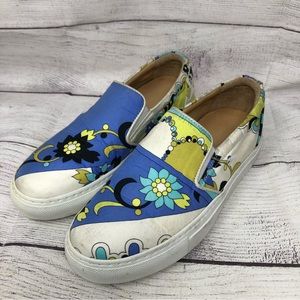 The Ruse Shoes Flowers Printed Womens Sneakers Size 5.5 Slip On Made In Portugal